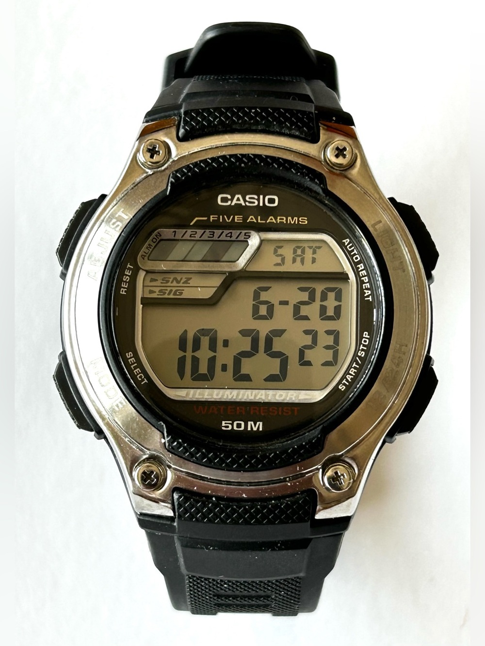 Casio W-212M Digital Watch - Black & Silver